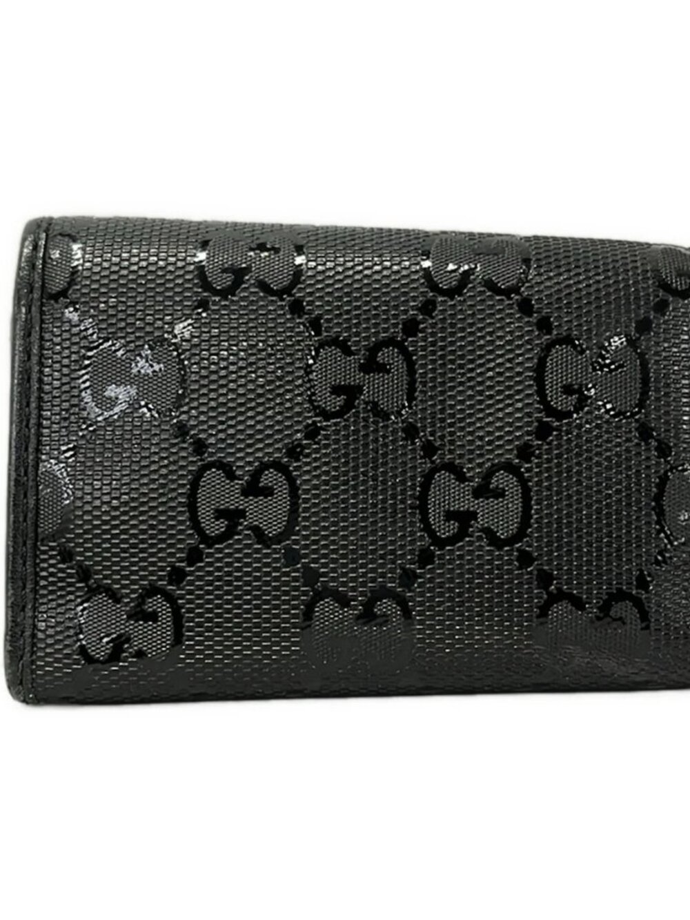 GUCCI Imprime 138093 Black PVC Leather Key Case - Picture 7 of 10
